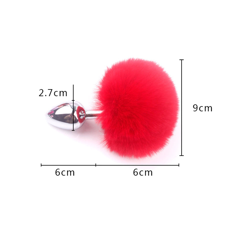 Plug Anal Chico de Acero Quirúrgico con Pompón