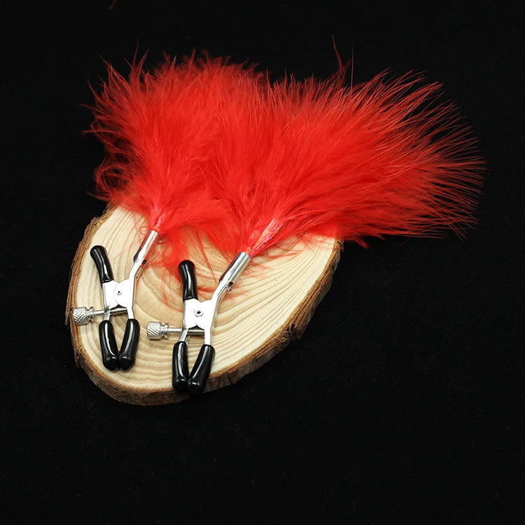 Pinzas para Pezones con Plumas