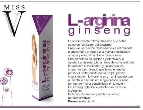 Lubricante Estimulador Femenino L-ARGININA Miss V