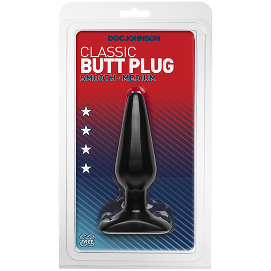 Plug anal Medio Clásico Butt Plug Negro