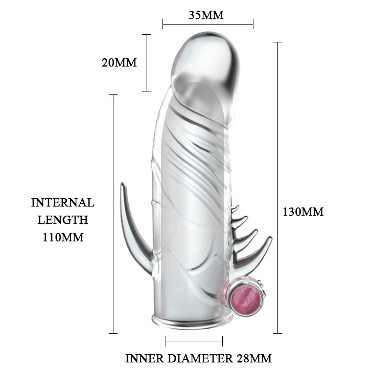 Funda Vibradora Trasparente Extended Sleeve