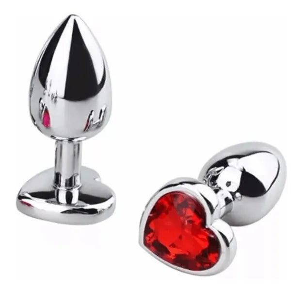 Plug Anal de Acero Quirúrgico con Joya Corazón Chico