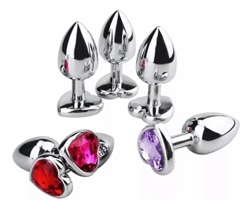 Plug Anal de Acero Quirúrgico con Joya Corazón Chico