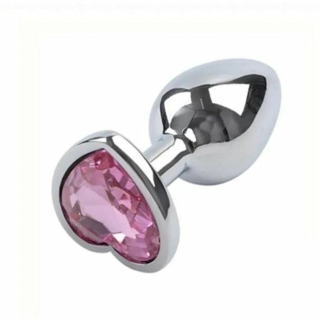 Plug Anal de Acero Quirúrgico con Joya Corazón Grande