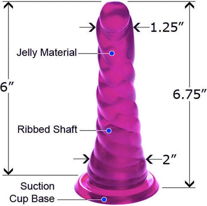 Consolador con Ventosa TopCat 6" JELLY CORKSCREW