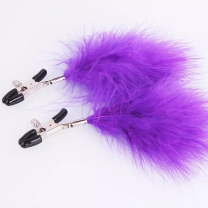 Pinzas para Pezones con Plumas