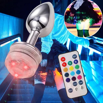 Plug de Acero con Luz - Mediano