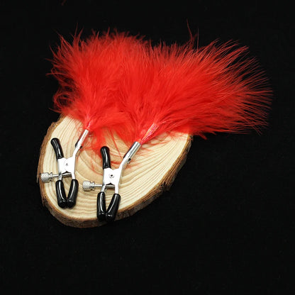 Pinzas para Pezones con Plumas