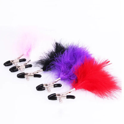 Pinzas para Pezones con Plumas