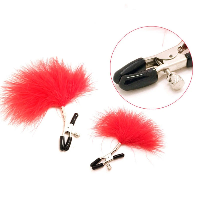 Pinzas para Pezones con Plumas