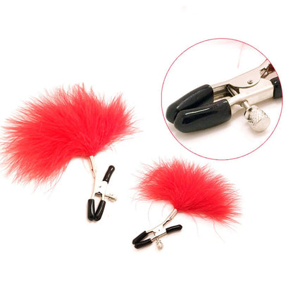 Pinzas para Pezones con Plumas
