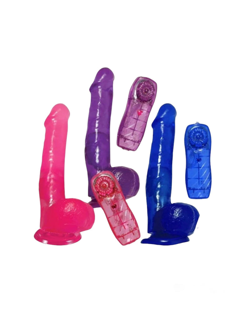 Vibrador con testículos y sopapa 7.5" Jelly Dong Slim (20 x 3.5 cm)