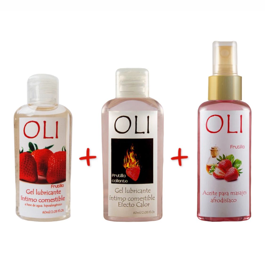 Kit Combo Frutilla Lubricante Y Aceite