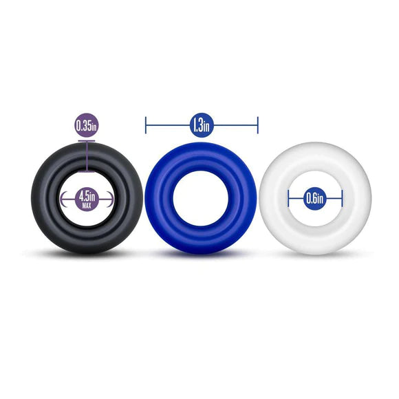 Set de Tres Anillos Retardadores Lisos - Stay Hard