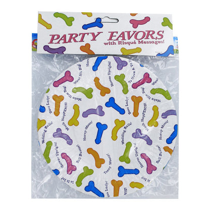 Pack 6 platos de papel con penes
