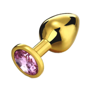 Plug Anal de Acero Quirúrgico Dorado con Joya - Mediano