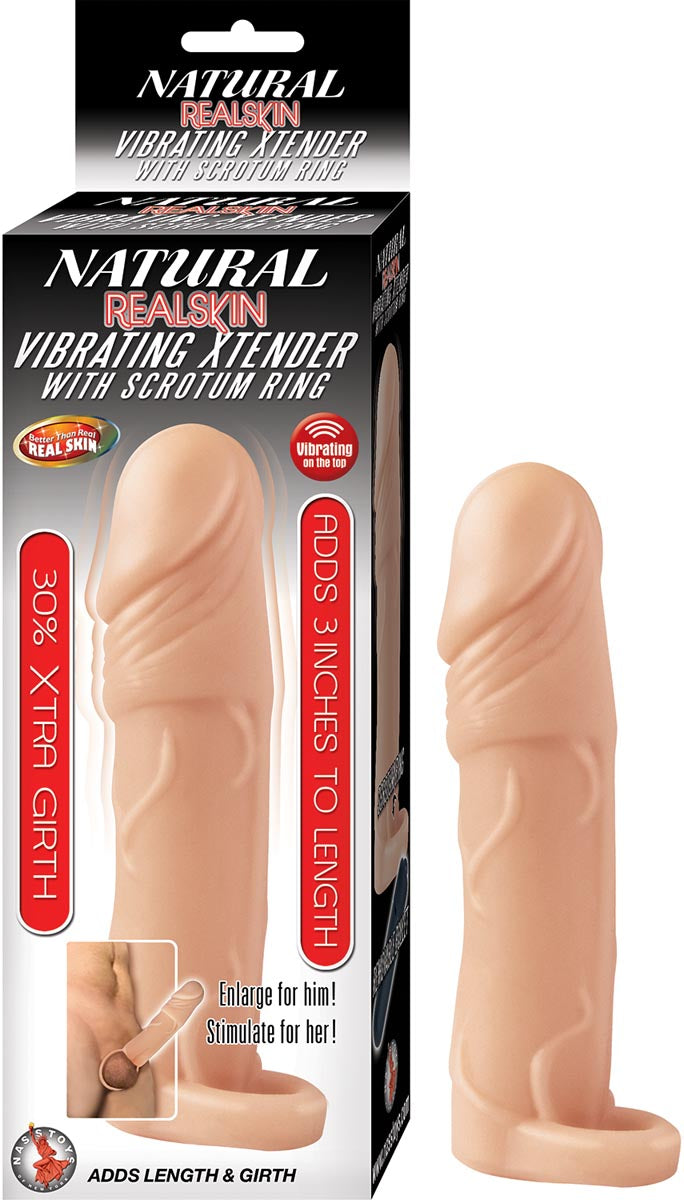 Funda Extensora de Pene -Natural Realskin con Vibración