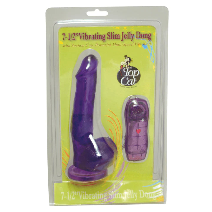 Vibrador con testículos y sopapa 7.5" Jelly Dong Slim (20 x 3.5 cm)