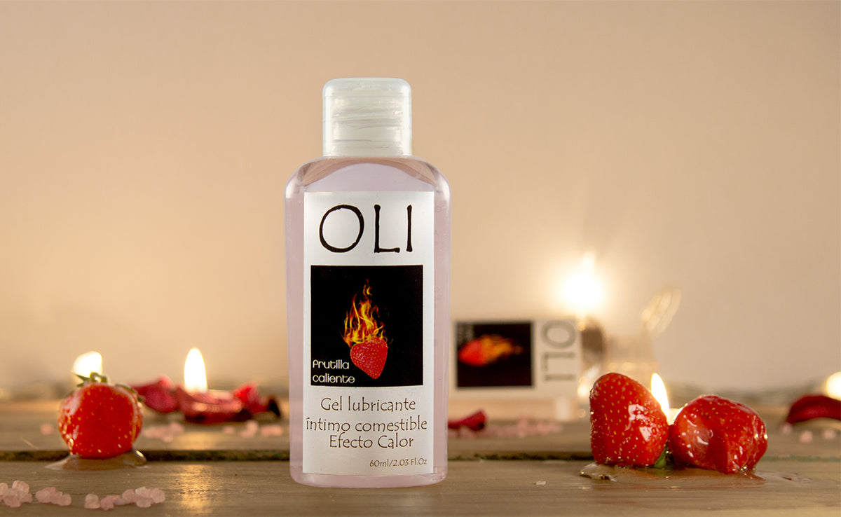 OLI Gel para Masajes y Lubricación Calor Comestible "Frutilla" 60 ml