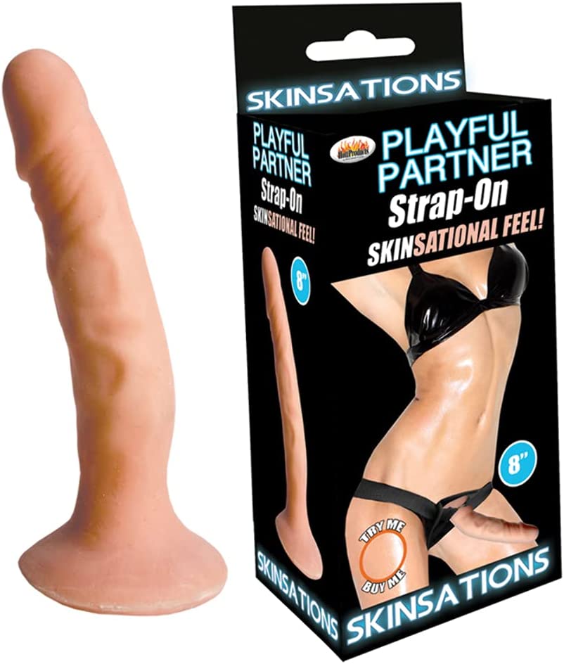 Arnés con consolador Skinsations 8" Color piel
