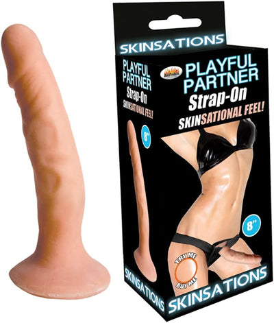 Arnés con consolador Skinsations 8" Color piel