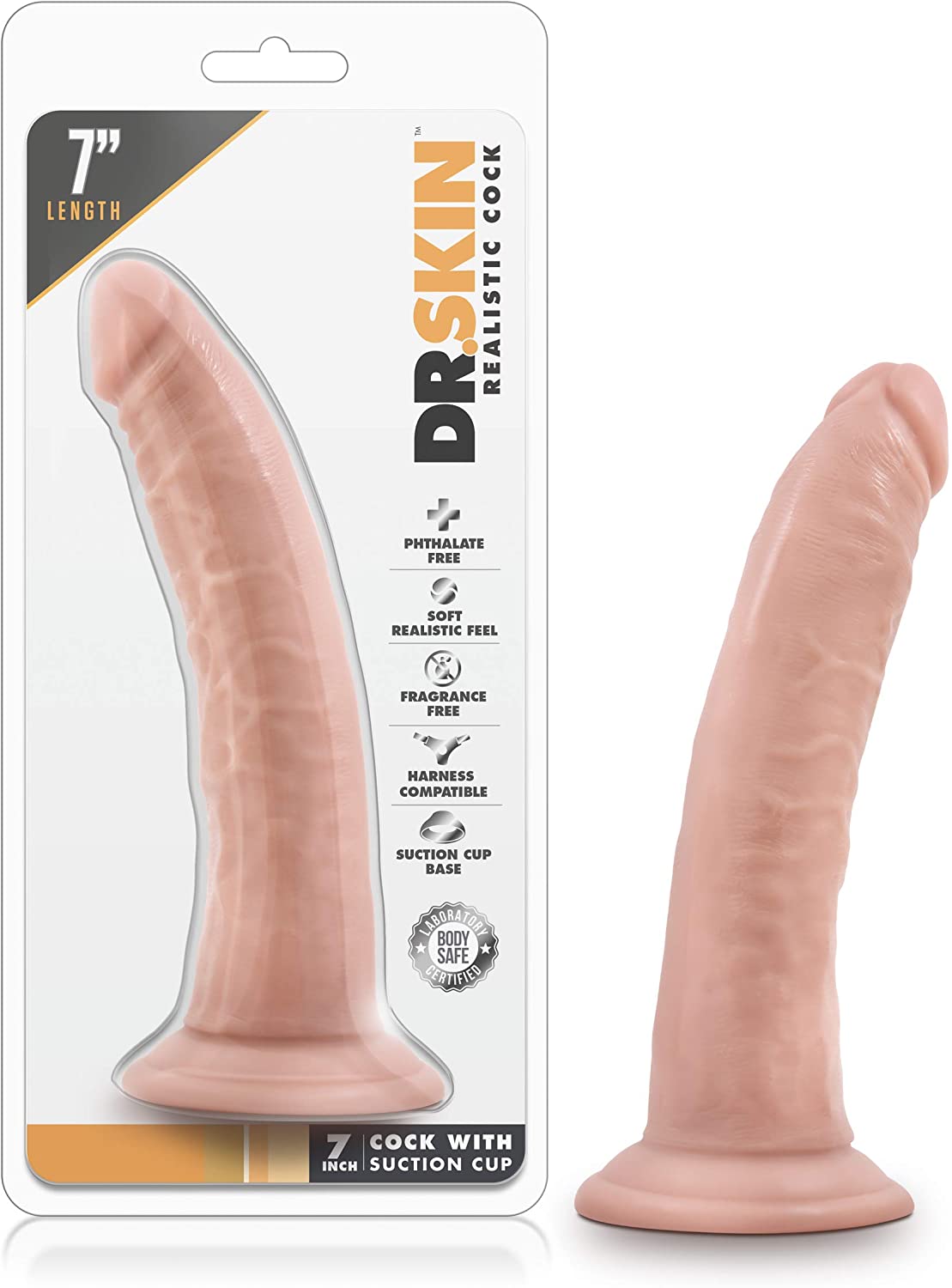 Consolador Realístico con Ventosa de 7" Dr. Skin