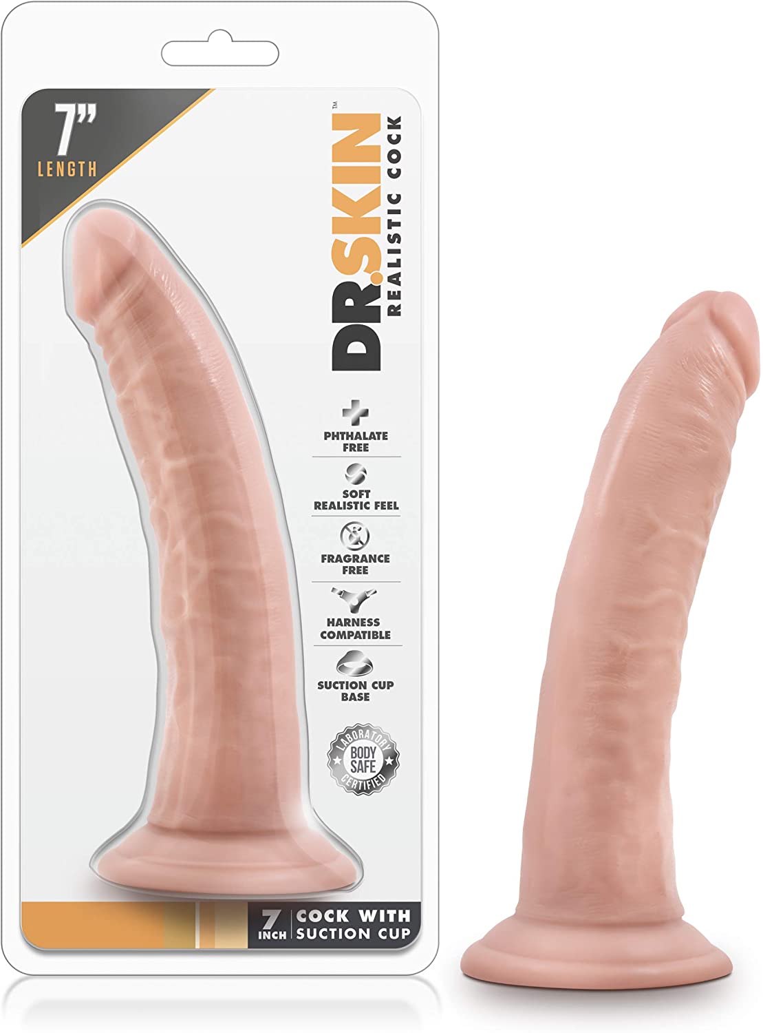 Dildo Realístico con Ventosa de 7" Dr. Skin