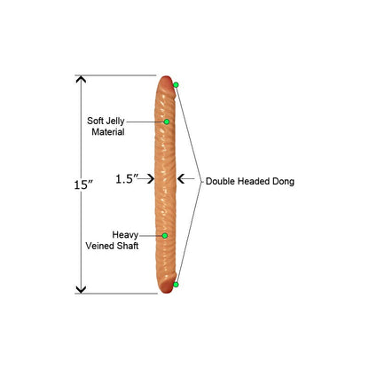 Dildo Doble (doble Dildo) De 36cm X 3.8cm
