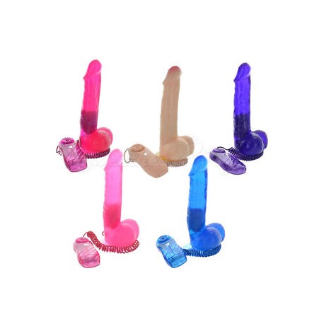 Vibrador con testículos y sopapa 8" Jelly Dong (22 x 4.2 cm)