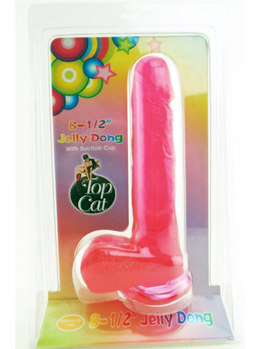 Dildo con testículos y sopapa 8.5" Jelly Dong (22 x 4.2 cm)