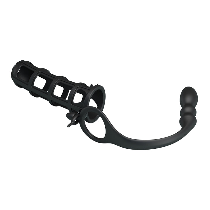 Funda para Pene con Dildo Anal Prostático 2 en 1 HEAT