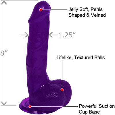 Consolador con Sopapa 8" Slim Jelly Dong