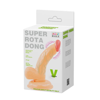 Vibrador  con Ventosa Super Rota Dong 14.5 cm