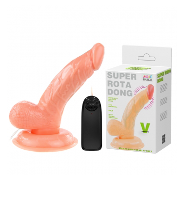 Vibrador  con Ventosa Super Rota Dong 14.5 cm