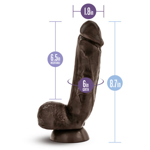 Dildo X5 Hard On Chocolate con Ventosa y Testículos de 8.75"