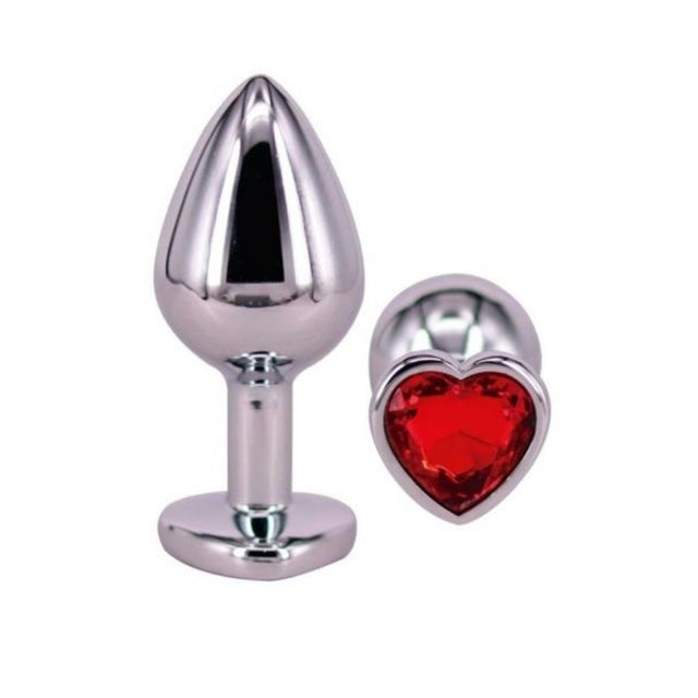 Plug Anal de Acero Quirúrgico con Joya Corazón Grande