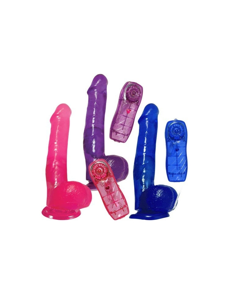 Vibrador con testículos y sopapa 7.5" Jelly Dong Slim (20 x 3.5 cm)